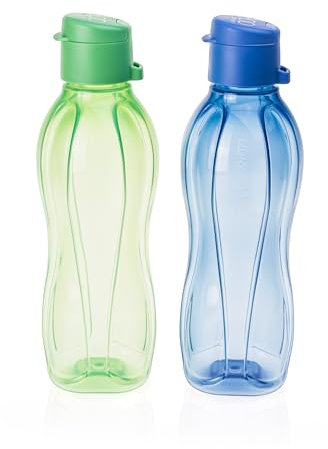 Generisch TW EcoEasy Trinkflasche Durstlöscher-Duo 500 ml Grün + 500 ml Blau Trinkverschluss Wasserflasche Sportflasche Ökoflasche Flasche 9219D-1, C 136, C 179 (inkl. 1x Monster-Magnet)