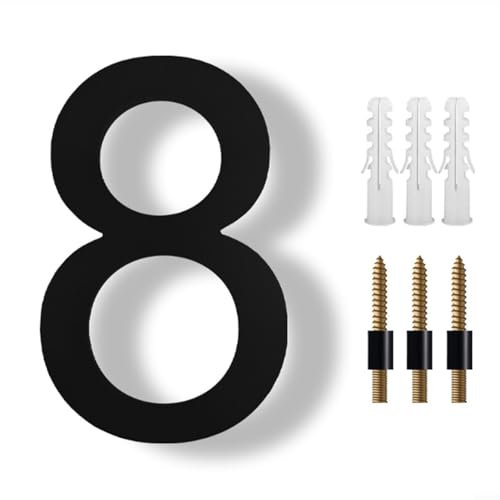 Números de puerta flotantes 3D modernos, adecuados para casas, jardines y calles (8)