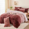 Boqingzhu Plüsch Bettwäsche 135x200cm Alt Rosa Farbverlauf Kuschelig Flauschig Warm Winter Flanell Fleece Bettwäsche Set Kaninchen Kunstfell Bettbezug mit Reißverschluss und Kissenbezug 80x80cm