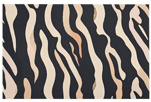 Badteppich, Zebra-Badteppich, super saugfähig, rutschfest, waschbar, Badteppich, schnell trocknend, Badematten für Badezimmer, Boden, Badewanne und Dusche, 60 x 40 cm