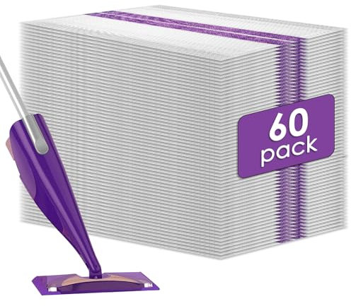 (60 Stück) WetJet Einweg Wischpad Nachfüllungen für Swiffer WetJet, Sprühreinigungs-Ersatzpads, Multi-Oberflächen-Mopp-Pad-Nachfüllungen, 60-teilige Ersatzpackung Wischpads