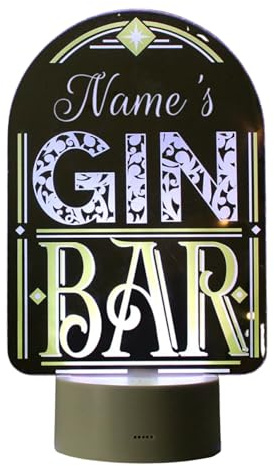 Personalised LED Colour Changing Gin Bar Sign
