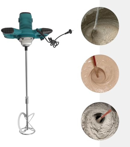 MEELRYD Betonmischer, 2100W Mörtelrührer Rührwerk Beton with 6 Speed Quirl Mörtelrührer m14 Betonrührer Ideal for Mixing Feed, Plaster, Paint, Cement, Mortar etc
