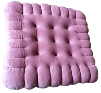 MagiDeal Keksförmiges Kissen, quadratisches Stuhlpolster, Po-Kissen, Moderne süße Dekorationen, Bodenkissen, Stuhlkissen für Tatami-Meditation, Lila