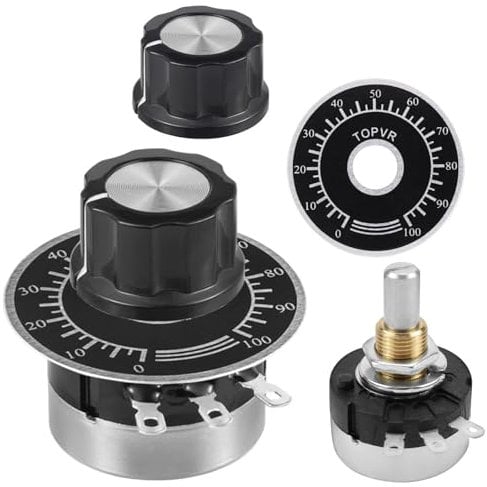 Potentiometer 10K 2 Stück Drehpotentiometer 10K Ohm Potentiometer mit Drehknöpfe und Zifferblatt für die Drehzahlregelung von Wechselrichtern