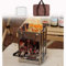 Estufa Leña Pequeña, Cocina de Leña Portátil de Acero Inoxidable, Plegable Estufa de Leña Camping, para Acampar BBQ Picnic, con Parrilla + Bolso Tote(M)