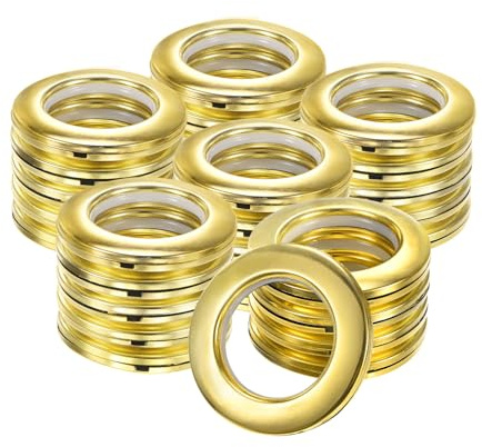 M METERXITY 25er-Pack Vorhangösen 1-9/16 40mm Innendurchmesser Glanz Gold | Vorhangringe Clip Ösenringe Nanoscale Low Noise Römischer Ring, Kunststoff, Für Fenster/Stoff Heimvorhänge Ösen