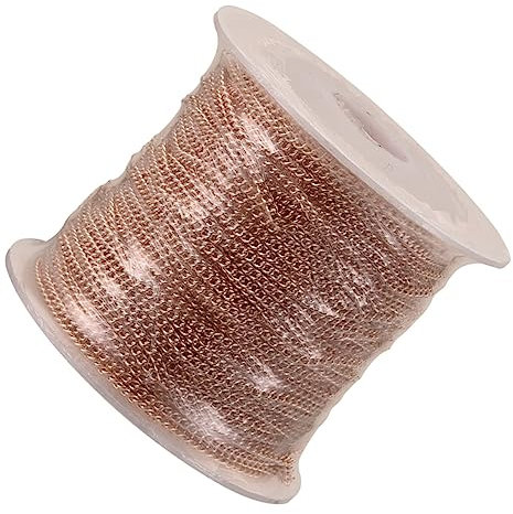 Operitacx 1 Rolle kupferkette selber machen Armbänder Perle Stand Silberkette Halsketten Kabel bag chain hand schmuck kupferschmuck Schmuckzubehör selber machen DIY Schmuckzubehör Rose Gold