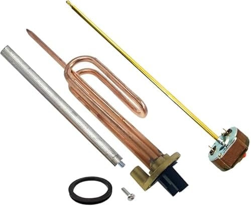 Repuesto Técnico | Kit Universal para Termo Eléctrico 1500W | Incluye Resistencia Curva Sumergible, Ánodo de Magnesio, Termostato de Varilla 270mm, Junta de Goma y Tornillo de Fijación