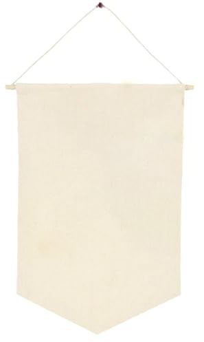 Bustlwor Pin Emaille Pin Wall Display Banner, Baumwolle Hanging Banner mit Holzaufhänger, für Display Pins für drinnen, Hochzeit, Abschlussfeier (Beige)