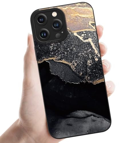 Phoona Black Gold Marble Print Phone Case for iPhone 11 Pro Max 6.5,Fashion Pattern Aesthetic Design Girls,Soft Silicone Slim Profile Cover,Anti-Slip Shockproof Protective Camera,for iPhone 11Pro Max