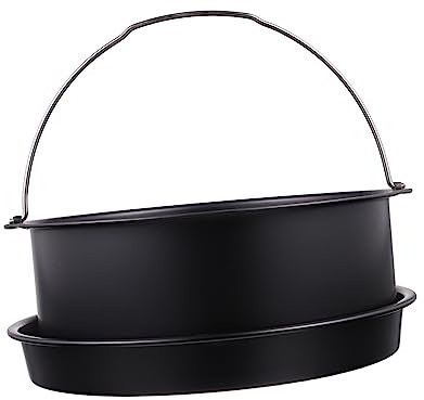 NUOBESTY Air Fryer Baking Pan Set Cake Basket Pizza Tray Non Stick Coating Carbon Steel for Air Fryer Oven