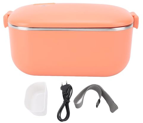 HEEPDD Caja de Almuerzo Eléctrico, 1 L Gran Capacidad Multifuncional Lonchera Eléctrica Diseño de Fuga a Prueba de Fugas de Acero Inoxidable Calentador de (EU Enchufe 220V)