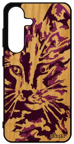 Coque S25 Bois Silicone Chat Art Fille Rose Pas Cher Portable Couleur Chaton Telephone felin Smartphone Mignon Petit pour Samsung Galaxy