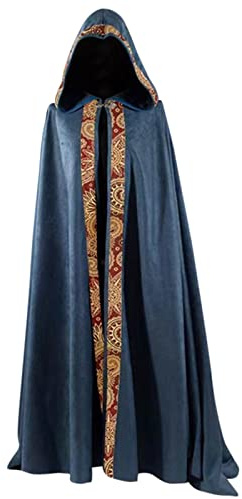 Halloween Kostüm Umhang Halloween Umhang Mit Kapuz Kirchenpriester Lange Cape Gewand Mantel Kapuzenumhang Gothic Umhang Mittelalter Verkleidung Uniform Liturgische Erwachsene Faschingskostüme S-4Xl