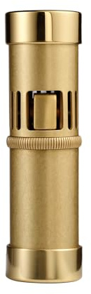 THORENS Blaze Capsule Mini Trench Benzin-Taschenfeuerzeug, Kupfer, Gold | Einzigartig, Retro, Softflamme, windfest, nachfüllbar, Knopfzündung, Reibrad, tragbar, Camping, Geschenkbox, Herren-Exklusiv