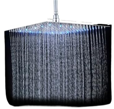 Duschkopf-Licht Badezimmer 16 Zoll große Regendusche Armaturen Zubehör Quadratischer ultradünner Duschkopf aus Messing(12 LED Nickel)