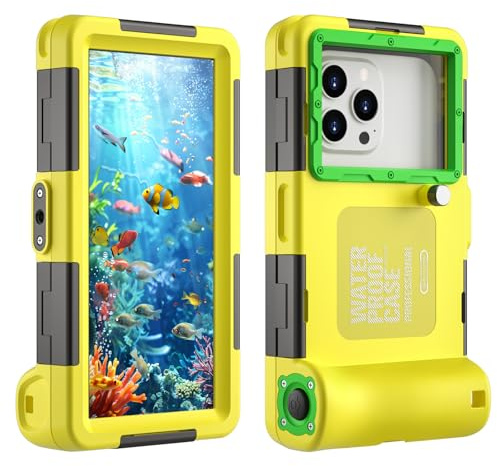 DANZHANG Custodia Impermeabile IP68 15M per Smartphone iPhone, Samsung | Compatibile iPhone 12–17 Pro/Pro Max Samsung S24–S25 Ultra Xiaomi IP68 15M HD foto video subacquei mare piscina