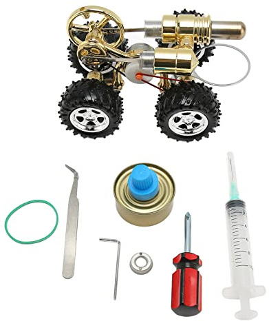 Emoshayoga Modelo de Automóvil con Motor Stirling, Kit de Experimentos Científicos de Aleación de Zinc para Niños y Adultos, Aprendizaje de Física y Demostración en el Aula
