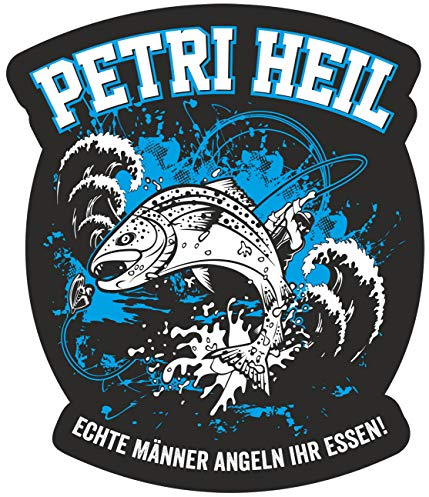 Spaß Kostet Wetterfester Aufkleber Petri Heil 11 cm oder 40 cm Angler Angeln Fische Geschenk