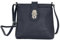 AMBRA Moda Damen echt Ledertasche Handtasche Schultertasche Umhängtasche Citybag Girl Crossover GL007 (Dunkelblau)