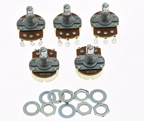 Dopro 5x Audio A500K Large Base Guitar Pots w/ 18mm Long Split Shaft 500K Potentiometers