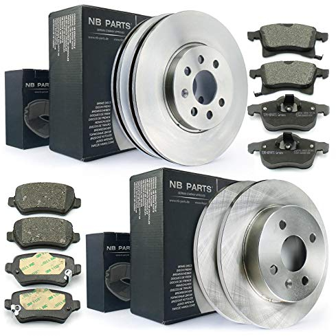 NB PARTS Bremsscheiben Bremsbeläge vorne hinten passend für Opel Astra H Caravan GTC 4-Loch Felge