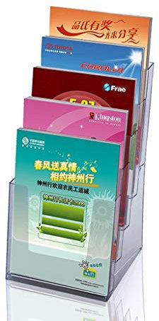 A5 brochure Stand de Table 5 étages Polyvalente en Plastique Transparent Porte-revues,15.5 * 15.6 * 29cm