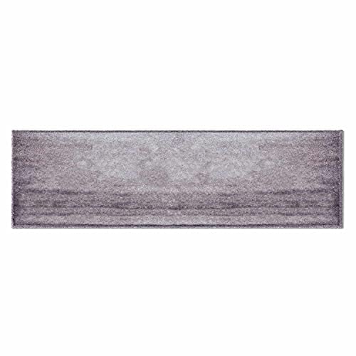 Astra Flauschige Sauberlaufmatte weich - Pure & Soft - Herzen Home Silber 50 x 150 cm - Waschbarer Küchenteppich innen - Türmatte strapazierfähig - Teppich