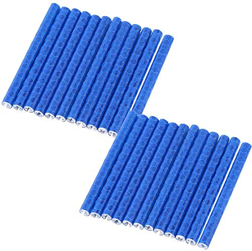 Keenso Fahrrad Speichenreflektoren, 24 Stück 74mm Fahrrad Speichen Reflektierende Streifen Reflektor Clips Warnstreifen (Blau) Schutz für Radfahrer