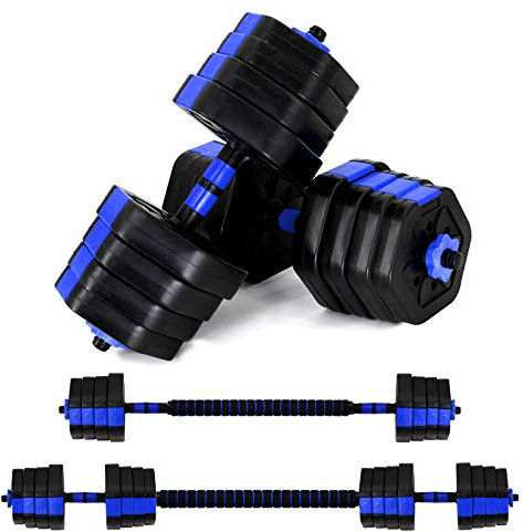 VIVITORY Dumbbell Sets Adjustable Weights, Free Weights Dumbbells Set with Connector, Non-Rolling Adjustable Dumbbell Set, Weights Set for Home Gym, 44 66 Lbs, Hexagon, Cement Mixture (66)