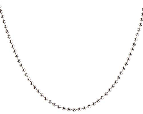 DUR Kugelkette 925 Sterling Silber | geschliffen | rhodiniert | K2255 | 45 cm