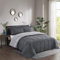 HIG Bettdecke 135x200 cm Set mit Kissenbezug – Oeko-TEX zertifizierte Grau Steppdecke, Kastenförmig genähtes Design – 1300g Daunenalternative, Weich, Flauschig