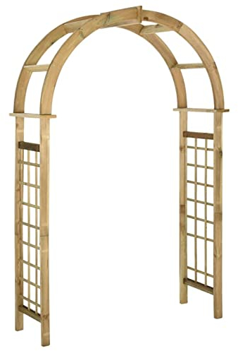 Tidyard Rosenbogen Eingangspergola Gartenbogen Holz Torbogen Spalier, Kiefernholz 138 x 58 x 237 cm
