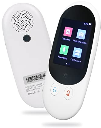 Sprachübersetzer, Übersetzer mit Sprachausgabe, Tragbarer Languages Translator, 2,4 Zoll Touchscreen Übersetzungsgerät, WIFI/Offline Instant Übersetzer, Unterstützen Aufnahme und Foto Übersetzer