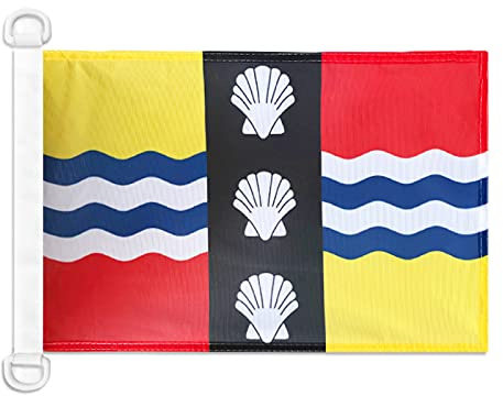 AZ FLAG Bedfordshire county Boat Flag 45x30 cm Mesh Polyester Plastic Rings | Outdoor and marine use 12x18 in boat flag weather resistant with double stitched seams and reinforced edges