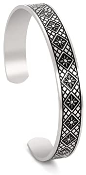 kkjoy Armreif aus Edelstahl, Vintage, keltisches Sonnenmuster, Wikingerarmband, Armring, Schmuck für Damen und Herren