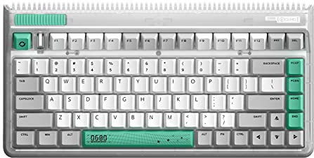 iQunix OG80 WORMHOLE Mechanical Gaming Keyboard, TKL 83 Keys Wireless 2.4GHz/Bluetooth 5.1/Wired USB-C Transparent Mechanical Keyboard with Storage Slot, Tilted F-Row Hot-Swappable Cherry MX Browns