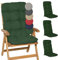 Beautissu 4er Set Hochlehner Auflagen 120x50x8cm - Sitzpolster Set für Gartenstühle Outdoor Stuhlkissen hoch – Gartenstuhlauflage für Hochlehner in Dunkelgrün - Flair HL
