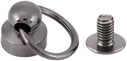 Tyenaza 20 Stück Lederhandwerksnieten, DIY-Metallniete mit Zugringschnalle, Nagelnieten, Nieten, Ring für Geldbörse, Handytasche, Gürteldekoration(Schwarz)