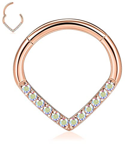 AROWRO 16G Septum Ringe Teardrop Septum Daith Tragus Schmuck 10mm Septum Clicker Nasenringe Daith Rook Ohrringe Daith Rook Helix Tragus Piercing Schmuck Edelstahl