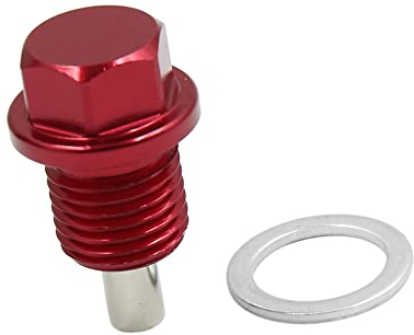 A ABSOPRO Vehículo Magnético Motor Aceite Cárter Drenaje Perno M14 x 1.5 Tornillo Rojo