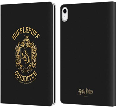 Head Case Designs Offizielle Harry Potter Hufflepuff Quidditch Deathly Hallows X Leder Brieftaschen Handyhülle Hülle Huelle kompatibel mit Apple iPad 10.9 (2022)
