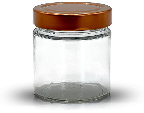 Apoidea – Honiggläser 250g mit DEEP Twistoff Deckel in Kupfer 24 Stück/Honiggläser 250g mit Deckel/Honigglas und Einweckglas Deepglas/Hochwertige Honig Gläser für Ihren eigenen Honig