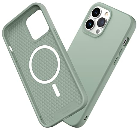 RhinoShield Case kompatibel mit [iPhone 13 Pro Max] | SolidSuit - MagSafe-kompatibel -Stoßdämpfende & schlanke Schutzhülle mit Premium Finish - 3.5 Meter Fallschutz - Salbeigrün