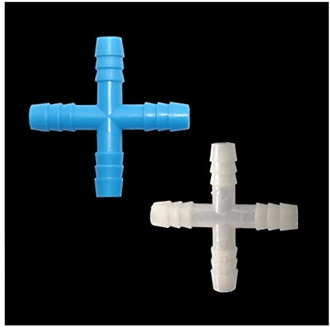 Jardin extérieur 50pcs 8mm quatre voies connecteurs en té croisé accessoires de tuyau d'arrosage Raccords d'irrigation