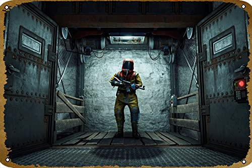 Rust Game Poster Videospiel Metall-Blechschild Gaming Coole Wanddekoration Geschenke für Gamer 30,5 x 20,3 cm