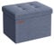 SONGMICS Sitzhocker mit Stauraum, kleine klappbare Sitzbank, 31 x 41 cm Fußbank, Aufbewahrungsbox, bis 130 kg belastbar, für Wohnzimmer Schlafzimmer Schlafsaal, helldenimblau LSF102Q01