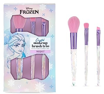 Mad Beauty Disney Frozen Elsa Icy Touch Kosmetikpinsel-Trio, 10 Jahre Filmjubiläum, drei Make-up-Pinsel-Trio, Kosmetik & Selbstpflege Geschenke
