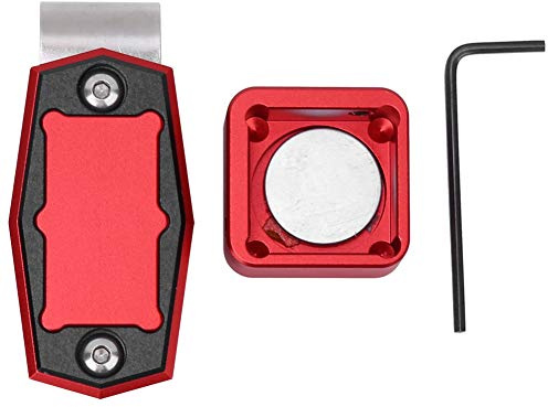 Kreidehalter mit Magnetclip, Tragbarer Mini-Magnet-Billard-Kreidekoffer mit Festem Clip, Pool-Snooker-Zubehör (Rot)